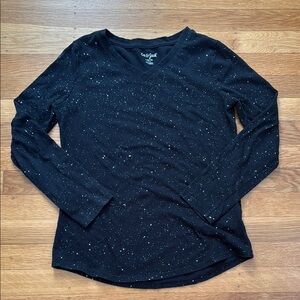 Cat & Jack Kids Sparkly Black Long Sleeve Tee